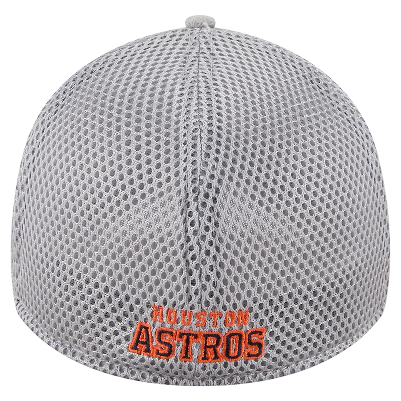 Men's New Era Gray Houston Astros Visor Paint Splatter 39THIRTY Flex Hat