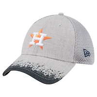 Men's New Era Gray Houston Astros Visor Paint Splatter 39THIRTY Flex Hat