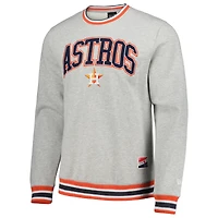 Sweat-shirt classique Throwback des Astros de Houston gris chiné New Era pour hommes