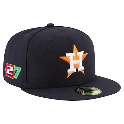 Casquette ajustée 59FIFTY José Altuve bleu marine pour homme des Houston Astros 2025 Player's Weekend de New Era