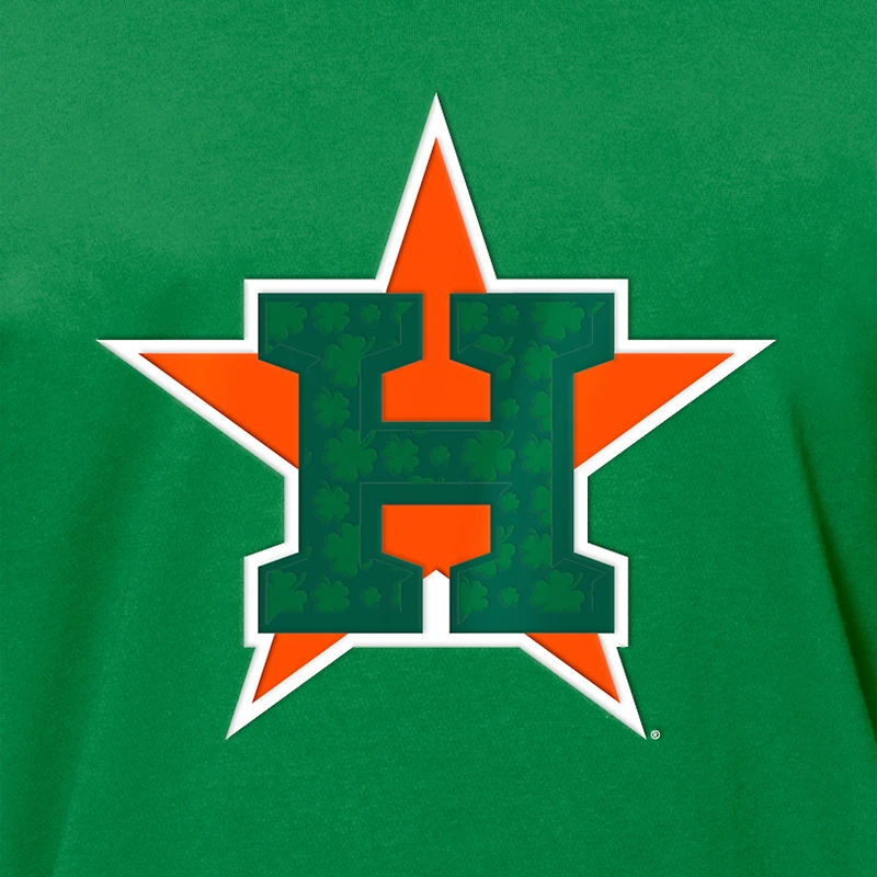 T-shirt à logo Shamrock de la Saint-Patrick des Astros Houston Kelly Green New Era pour homme
