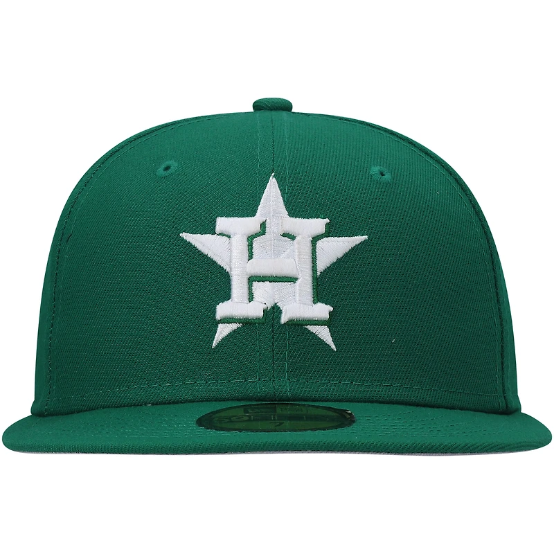 Casquette ajustée 59FIFTY Kelly Green Houston Astros pour homme New Era avec logo blanc