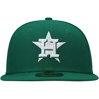 Casquette ajustée 59FIFTY Kelly Green Houston Astros pour homme New Era avec logo blanc
