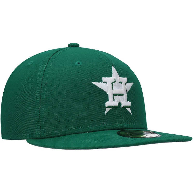 Casquette ajustée 59FIFTY Kelly Green Houston Astros pour homme New Era avec logo blanc