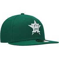 Casquette ajustée 59FIFTY Kelly Green Houston Astros pour homme New Era avec logo blanc