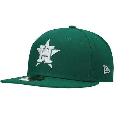 Casquette ajustée 59FIFTY Kelly Green Houston Astros pour homme New Era avec logo blanc