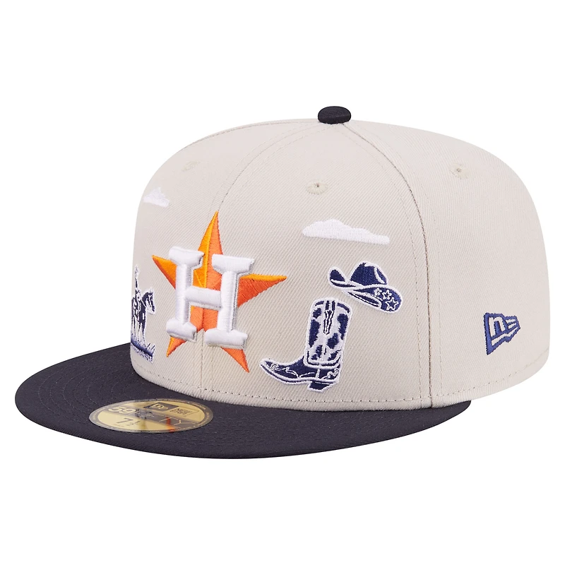Men's New Era  Khaki Houston Astros City Icon 59FIFTY Fitted Hat