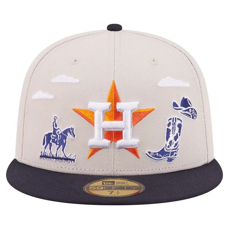 Men's New Era  Khaki Houston Astros City Icon 59FIFTY Fitted Hat
