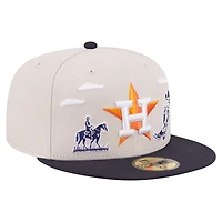 Casquette ajustée New Era 59FIFTY kaki Houston Astros City Icon pour homme