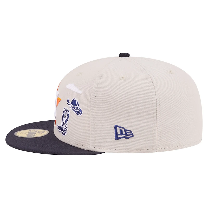 Men's New Era  Khaki Houston Astros City Icon 59FIFTY Fitted Hat