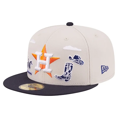 Men's New Era  Khaki Houston Astros City Icon 59FIFTY Fitted Hat