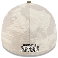 Casquette 39THIRTY Flex pour homme, beige clair/olive, Houston Astros 2025, Armed Forces Day, New Era