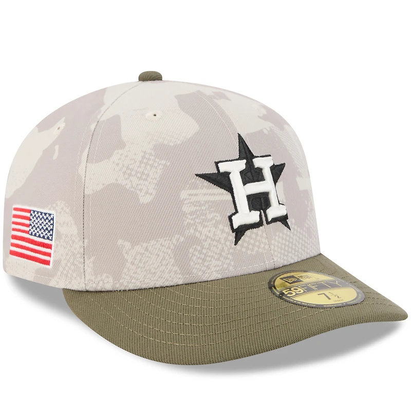 Men's New Era Light Beige/Olive Houston Astros 2025 Armed Forces Day 59FIFTY Fitted Hat