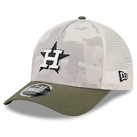 Men's New Era Light Beige/Olive Houston Astros 2025 Armed Forces Day 9FORTY M-Crown A-Frame Adjustable Hat