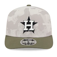 Casquette extensible à boutons-pression 9SEVENTY pour homme, motif Houston Astros 2025 Armed Forces Day, beige clair/olive, New Era