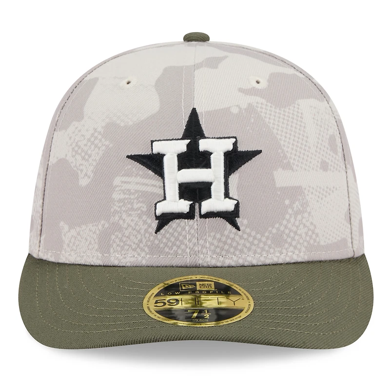 Men's New Era Light Beige/Olive Houston Astros 2025 Armed Forces Day Low Profile 59FIFTY Fitted Hat