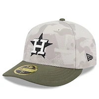 Casquette ajustée 59FIFTY basse pour homme, beige clair/olive, Houston Astros 2025 Armed Forces Day, New Era