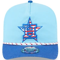 Casquette snapback golfeur New Era bleu clair/bleu pour homme des Astros de Houston 2025, 4 juillet