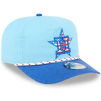 Men's New Era Light Blue/Blue Houston Astros 2025 Fourth of July Golfer Snapback Hat