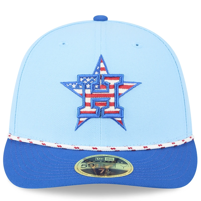 Men's New Era Light Blue/Blue Houston Astros 2025 Fourth of July Low Profile 59FIFTY Fitted Hat