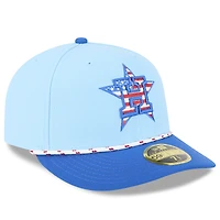 Casquette ajustée New Era 59FIFTY bleu clair/bleu pour homme, Houston Astros 2025, modèle 4 juillet