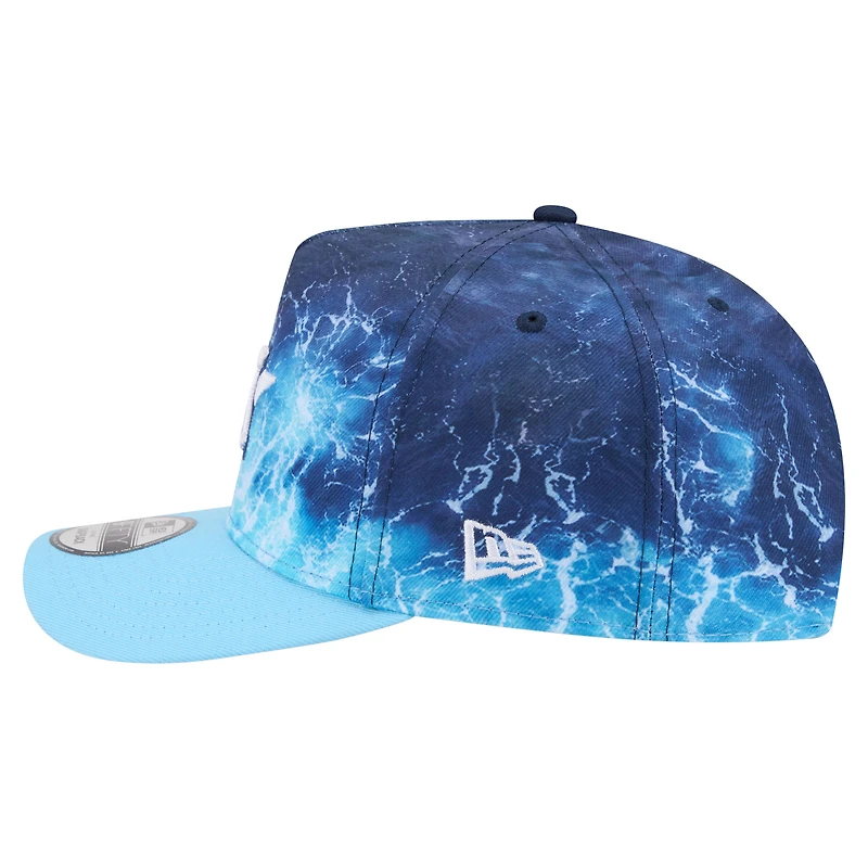 Men's New Era  Light Blue Houston Astros Deep Water Pre-Curved 9FIFTY A-Frame Snapback Hat