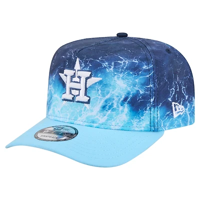 Casquette snapback New Era bleu clair Houston Astros Deep Water Pre-Curved 9FIFTY pour homme