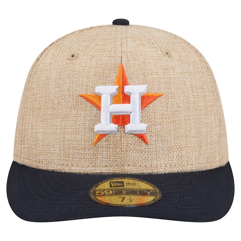 Men's New Era  Natural/Navy Houston Astros Twine 59FIFTY Fitted Hat