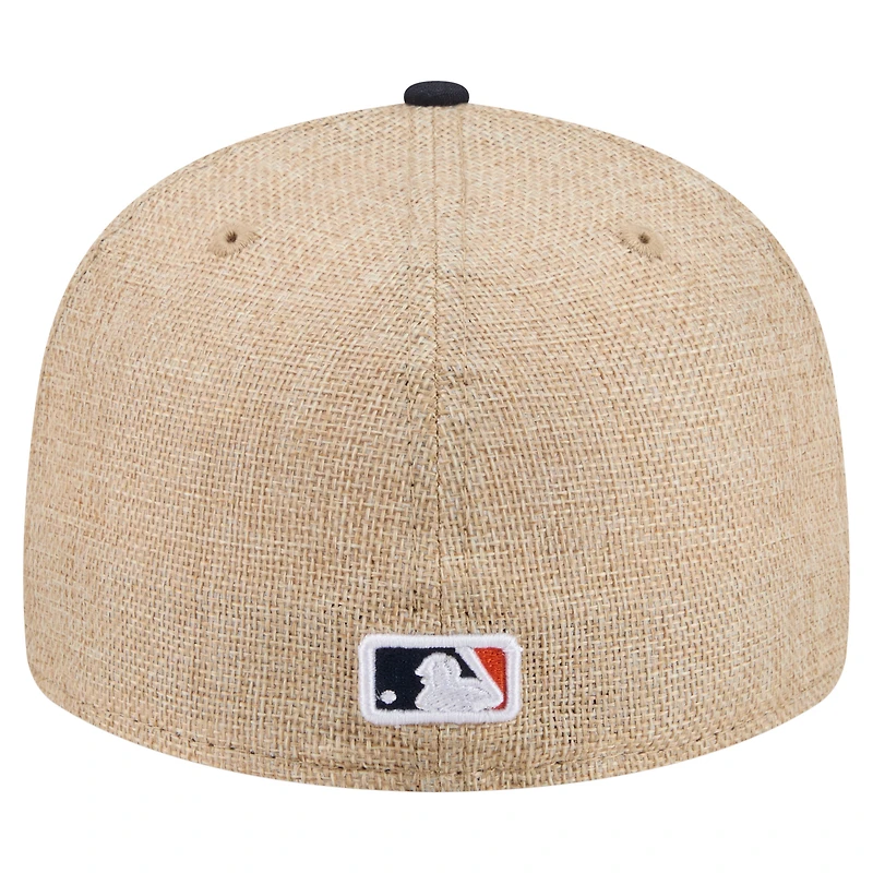 Casquette ajustée New Era 59FIFTY pour homme, coloris naturel/marine