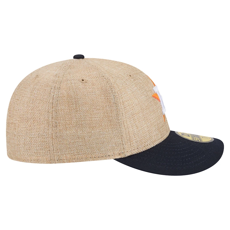 Casquette ajustée New Era 59FIFTY pour homme, coloris naturel/marine