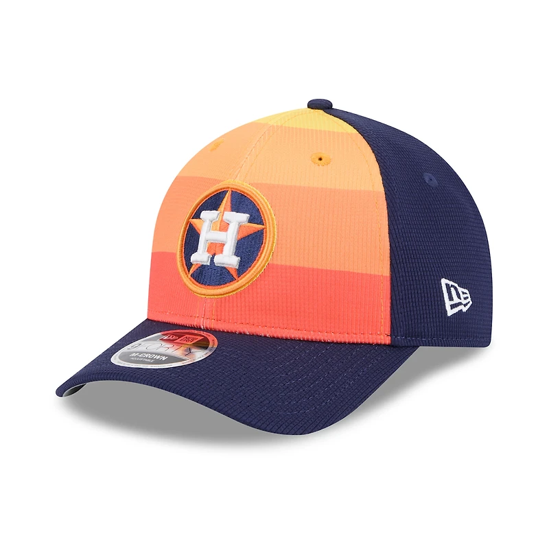 Casquette ajustable New Era bleu marine/orange Houston Astros 2025 pour homme, modèle 9FORTY M-Crown