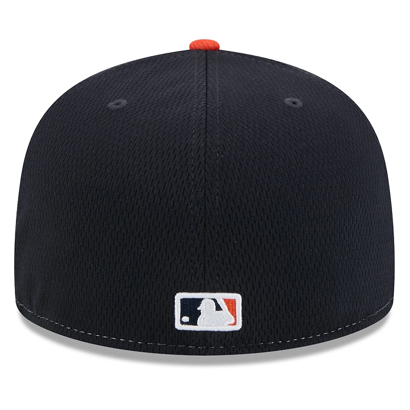 Casquette ajustée MLB Clubhouse 59FIFTY 2025 Houston Astros New Era bleu marine/orange pour homme