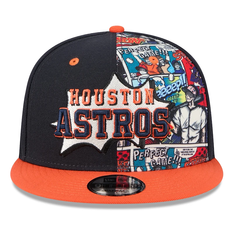 Casquette snapback 9FIFTY MLB Diamond Hero Edition 2025 des Astros de Houston, bleu marine/orange, New Era pour homme