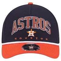 Casquette ajustable New Era 9FORTY A-Frame M-Crown bleu marine/orange des Astros de Houston pour homme