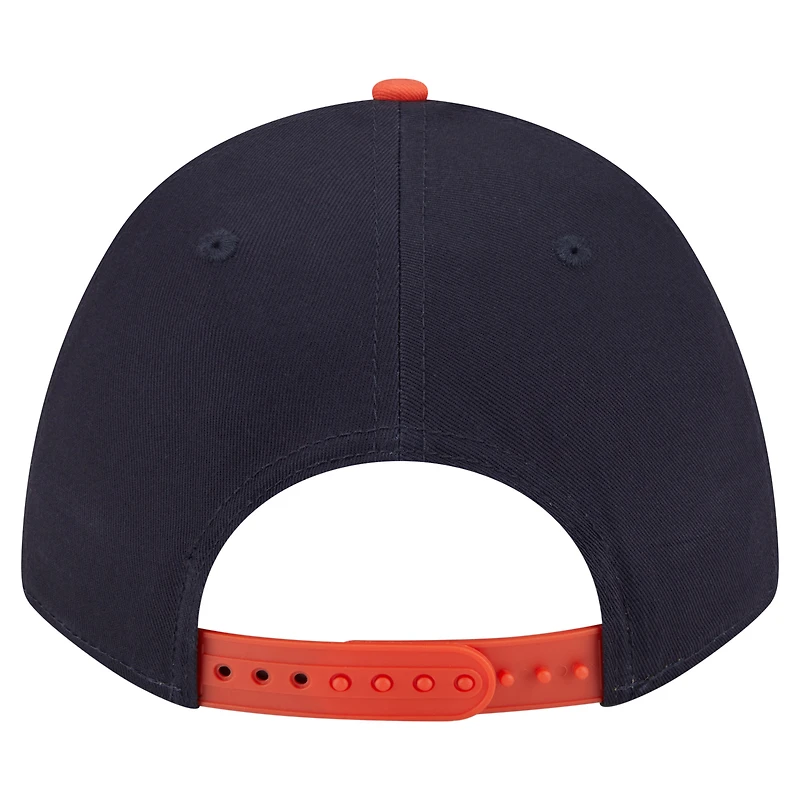 Casquette ajustable New Era 9FORTY A-Frame M-Crown bleu marine/orange des Astros de Houston pour homme