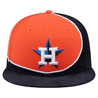 Men's New Era Navy/Orange Houston Astros Retro Split Corduroy Snapback Hat