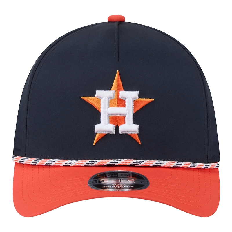 Men's New Era Navy/Orange Houston Astros Rope M-Crown A-Frame 39THIRTY Flex Hat