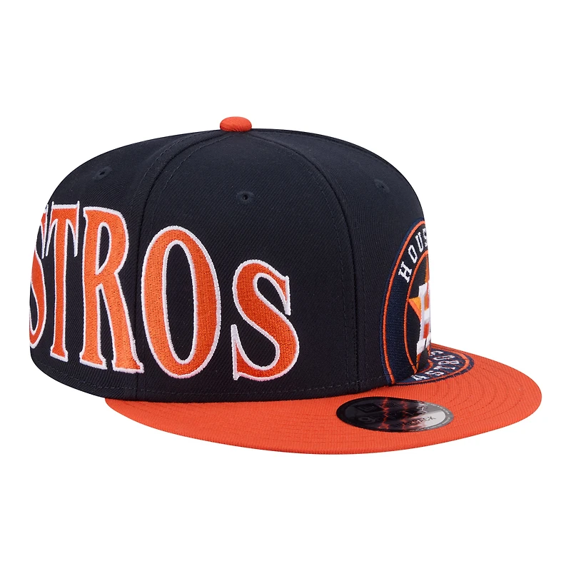 Casquette ajustable New Era 9FIFTY bleu marine/orange Houston Astros pour homme