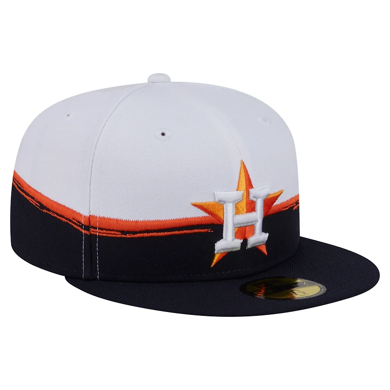 Men's New Era  Navy/White Houston Astros Paint Stroke 59FIFTY Fitted Hat
