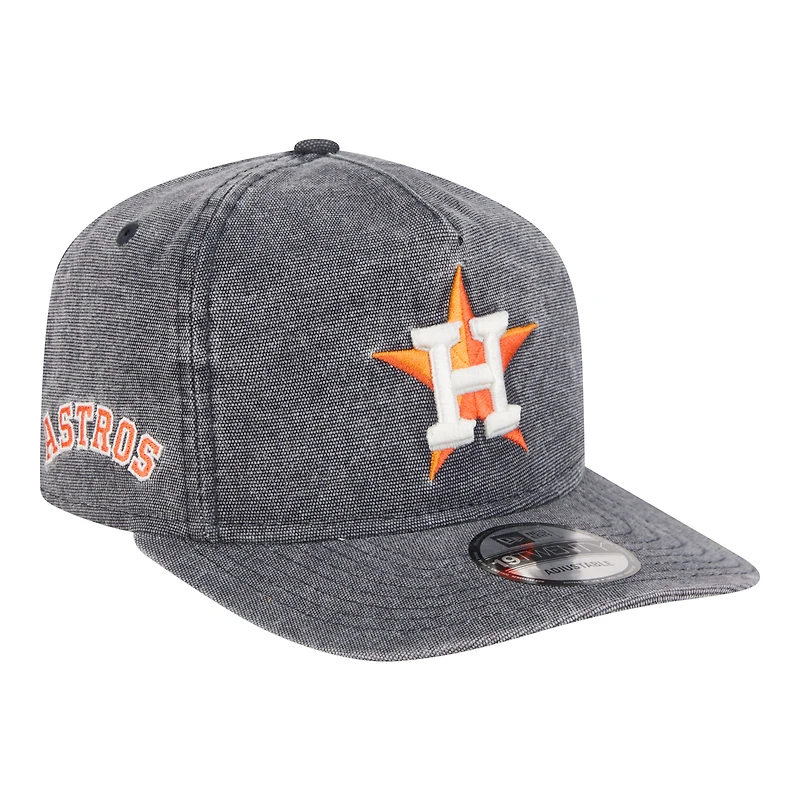 Casquette ajustable New Era pour homme, bleu marine chiné, Houston Astros, modèle classique en denim 19TWENTY