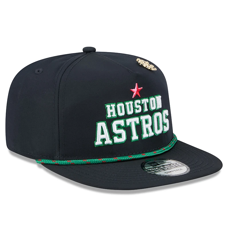 Men's New Era Navy Houston Astros 2025 Big League Chew Golfer Snapback Hat