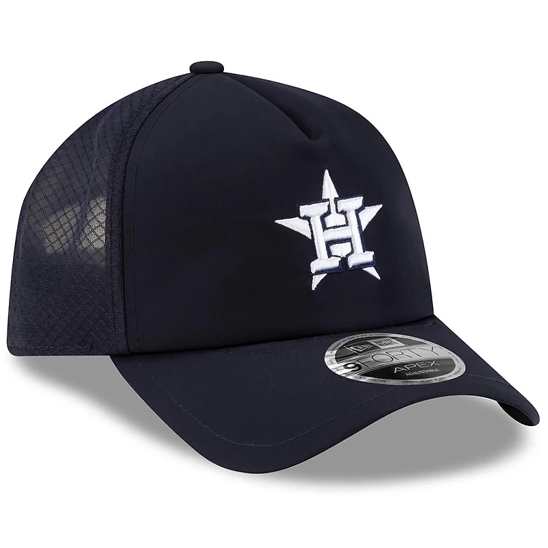 Casquette trucker ajustable New Era Apex 9FORTY bleu marine pour homme, Houston Astros 2026.