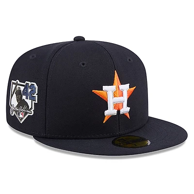 Casquette ajustée New Era bleu marine Houston Astros 2026 Jackie Robinson Day 59FIFTY pour homme
