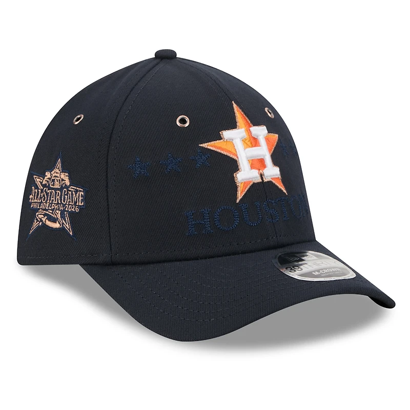 Casquette New Era Flex bleu marine Houston Astros 2026 MLB All-Star Game 39THIRTY pour homme