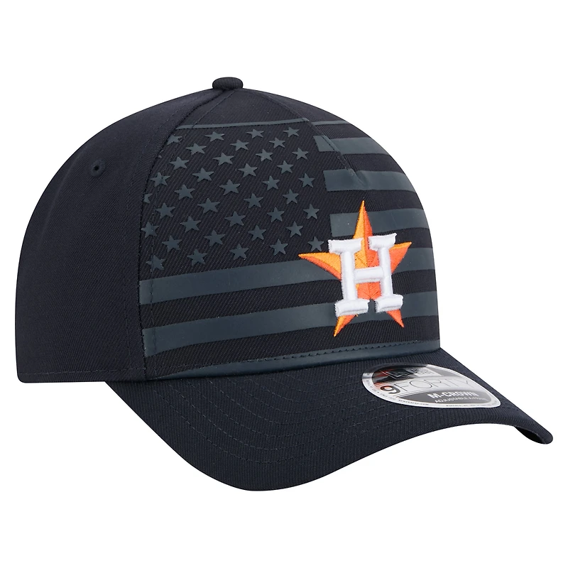 Men's New Era Navy Houston Astros American Flag 9FORTY M-Crown A-Frame Adjustable Hat