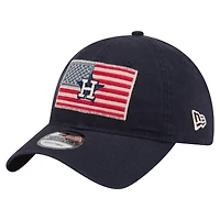 Casquette ajustable New Era 9TWENTY pour homme, bleu marine, Houston Astros, drapeau américain