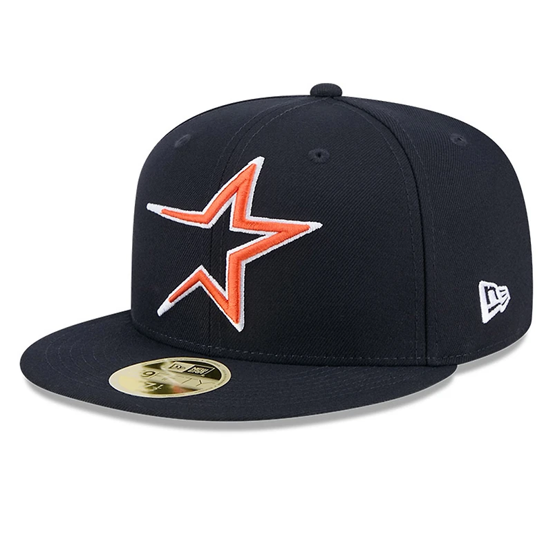 Casquette ajustée 59FIFTY bleu marine des Astros de Houston pour homme, style Temple la renommée du baseball, New Era