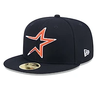 Casquette ajustée 59FIFTY bleu marine des Astros de Houston pour homme, style Temple la renommée du baseball, New Era