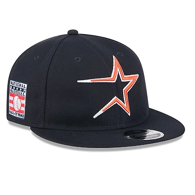 Casquette ajustable New Era 9FIFTY bleu marine pour homme, motif rétro du Temple de la renommée baseball des Astros Houston