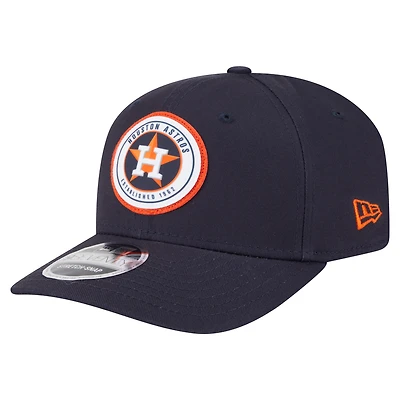 Men's New Era Navy Houston Astros Circle Patch 9SEVENTY Stretch-Snap Hat